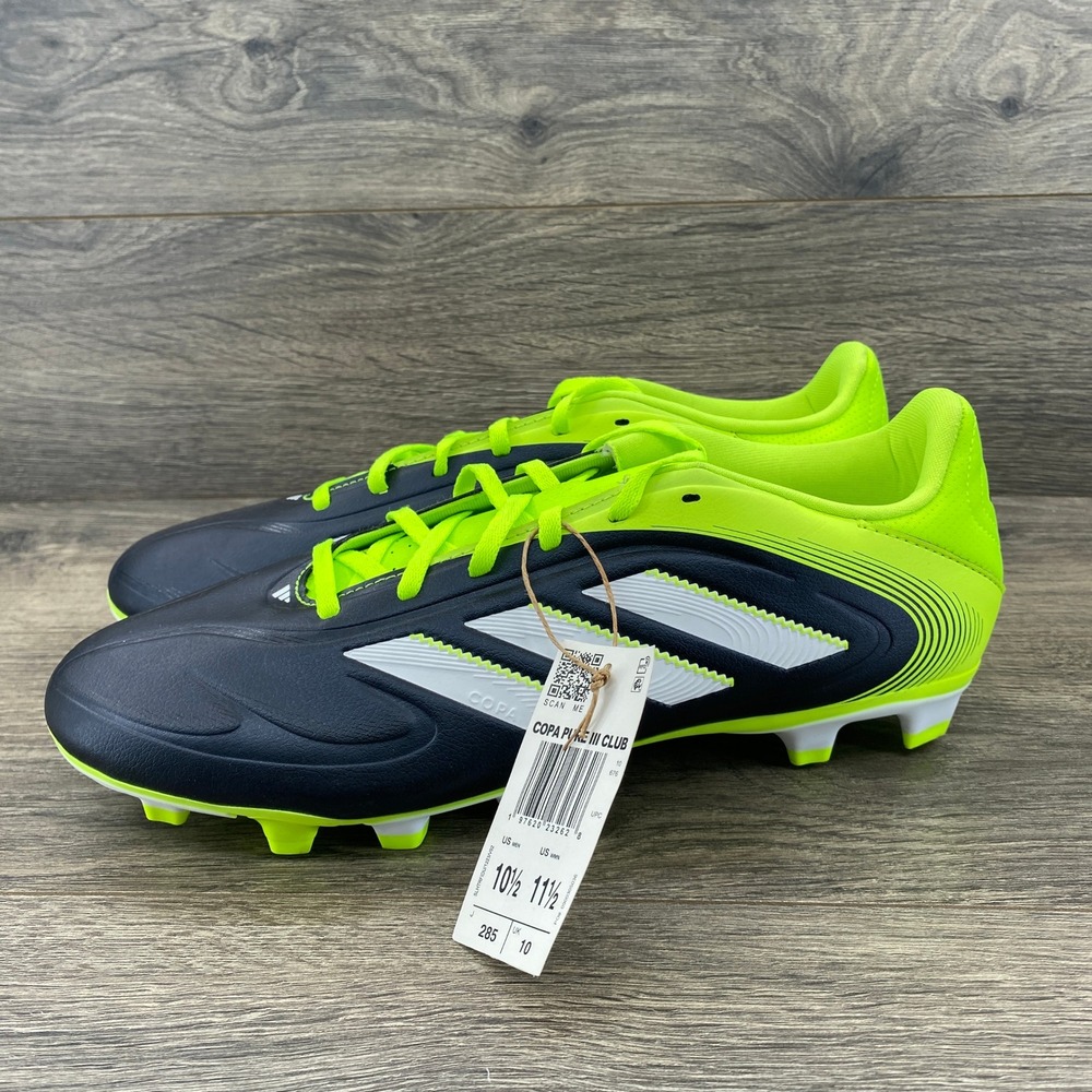 Adidas Copa Pure III Club Soccer Cleats Mens 10.5 Navy Solar Yellow IE7496 NEW